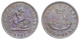 CANADA 1 PENNY 1857 TOKEN CU. 15,59 GR. SPL