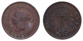 CEYLON VICTORIA 1 CENT 1870 CU. 4,63 GR. qBB