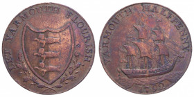 ENGLAND GIORGIO III HALF PENNY 1792 TOKEN CU. 11,02 GR. BB+
