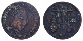 FRANCE LOUIS XIV LIARD 1657 C CU. 3,35 GR. MB+