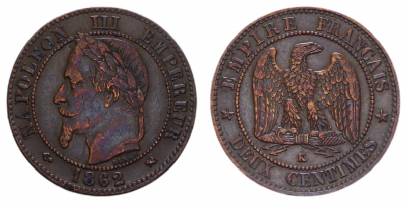 FRANCE NAPOLEONE III 10 CENT.1862 K CU. 1,93 GR. BB-SPL