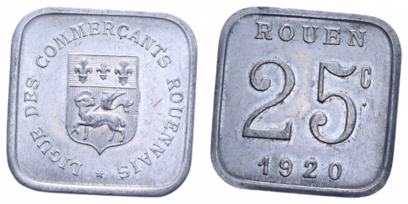 FRANCE MONETAZIONE DI EMERGENZA ROUEN 25 CENT. 1920 IT. 1,51 GR. SPL+