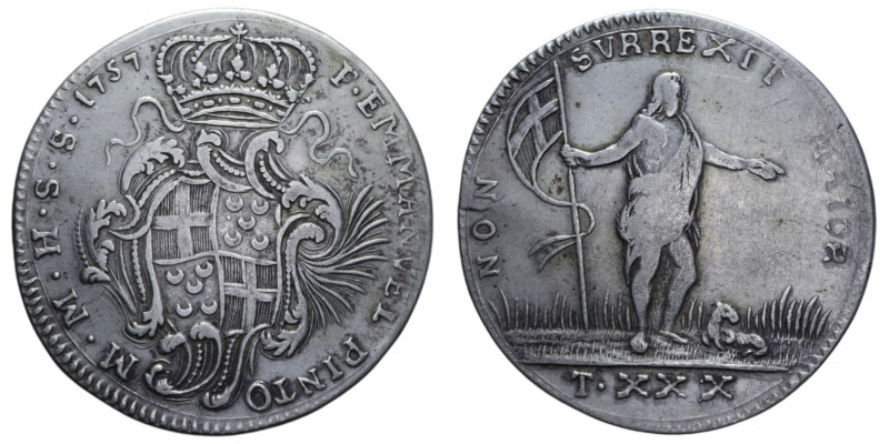 MALTA FRA EMMANUEL PINTO 30 TARI' 1795 R AG. 29,12 GR. qBB/BB