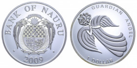 NAURU 1 DOLLAR 2009 GUARDIAN ANGEL AG. 26,07 GR. PROOF