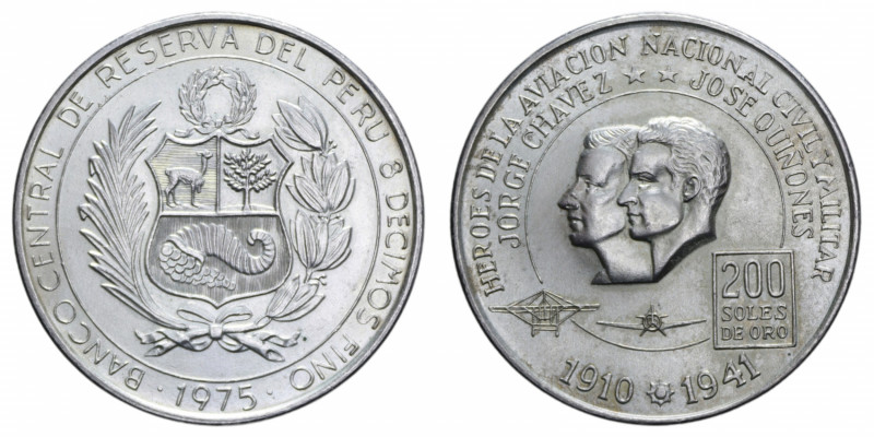 PERU' REPUBBLICA 200 SOLES 1975 AG. 21,99 GR. SPL