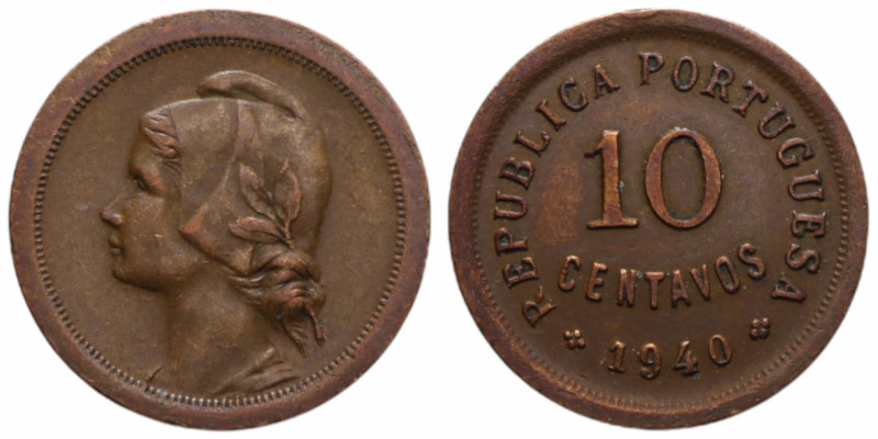 PORTUGAL 20 CENTAVOS 1940 CU. 4,03 GR. BB-SPL