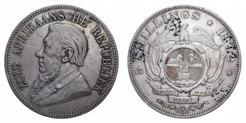 SOUTH AFRICA 5 SHILLINGS 1892 AG. 28,22 GR. BB-SPL