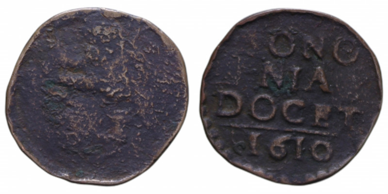 BOLOGNA PAOLO V (1605-1621) QUATTRINO 1610 MIR. 1602/A CU. 2,54 GR. MB/qBB