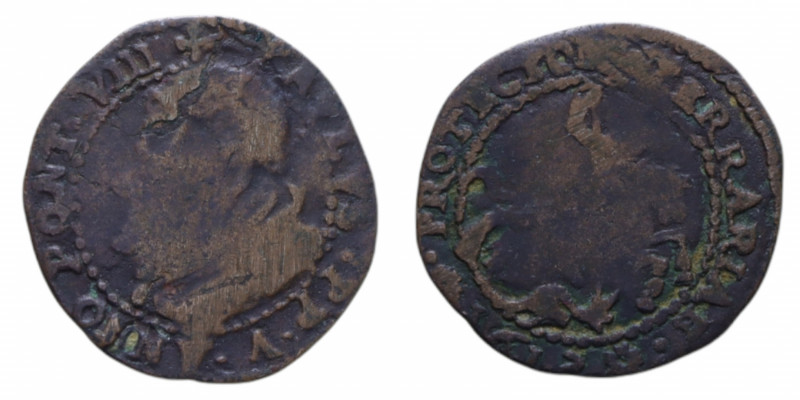 FERRARA PAOLO V (1605-1621) QUATTRINO 1612? MIR. 1610 CU. 1,78 GR. MB-BB