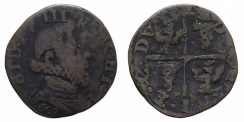 MILANO FILIPPO III (1598-1621) QUATTRINO 1603 MIR. 356/5 CU. 2,76 GR. qBB