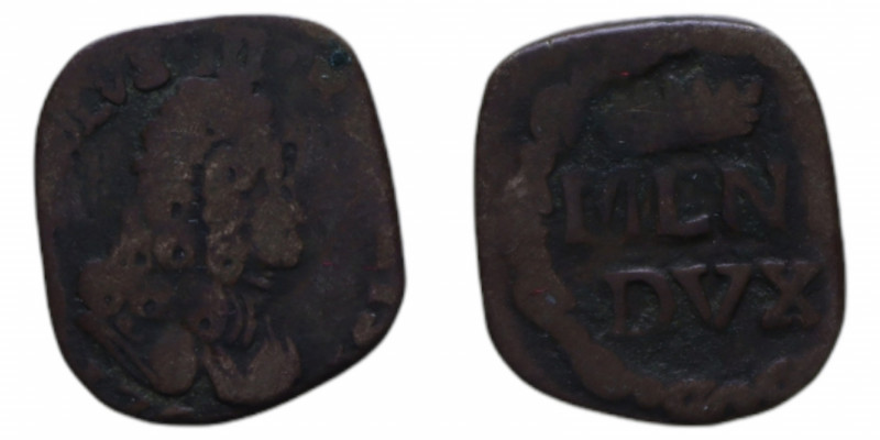 MILANO CARLO III (1707-1740) QUATTRINO 17?? MIR. 402 CU. 1,56 GR. MB-BB