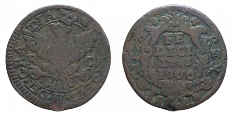 PALERMO CARLO II (1665-1700) GRANO 1700 MIR. 497/3 CU. 4,32 GR. qBB