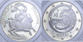 10000 LIRE 1995 CONFERENZA MESSINA AG. 22 GR. PROOF (IN COFANETTO)