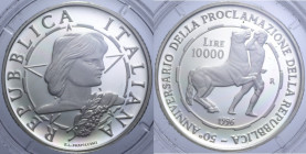 10000 LIRE 1996 PROCLAMAZIONE DELLA REPUBBLICA AG. 22 GR. PROOF (IN COFANETTO)