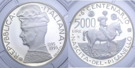 5000 LIRE 1995 PISANELLO AG. 18 GR. PROOF (IN COFANETTO)
