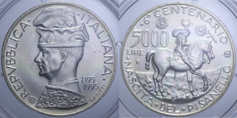 5000 LIRE 1995 PISANELLO AG. 18 GR. FDC (IN COFANETTO)