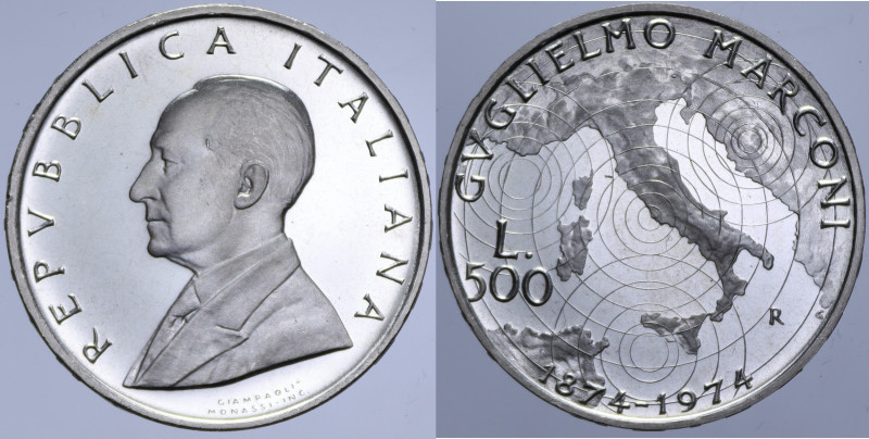 500 LIRE 1974 MARCONI AG. 11 GR. FDC