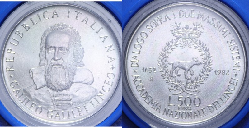 500 LIRE 1982 GALILEO GALILEI AG. 11 GR. FDC (IN CONFEZIONE)