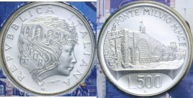 500 LIRE 1991 PONTE MILVIO AG. 15 GR. FDC (IN FOLDER)