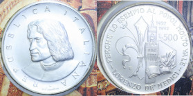 500 LIRE 1992 LORENZO IL MAGNIFICO AG. 15 FDC (IN FOLDER)