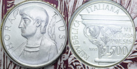 500 LIRE 1993 ORAZIO AG. 15 GR. FDC (IN FOLDER)