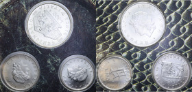 500 + 200 + 100 LIRE 1993 BANCA D'ITALIA AG. 11+5+4,5 GR. IN FOLDER FDC