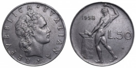 50 LIRE 1958 VULCANO NC AC. 6,27 GR. BB