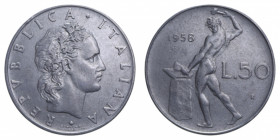 50 LIRE 1958 VULCANO NC AC. 6,27 GR. BB