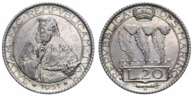 VECCHIA MONETAZIONE 20 LIRE 1931 AG. 14,92 GR. BB-SPL