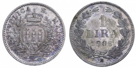 VECCHIA MONETAZIONE 1 LIRA 1906 AG. 5,04 GR. qSPL