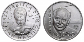 1000 LIRE 1996 POPPER AG. 14,6 GR. FDC