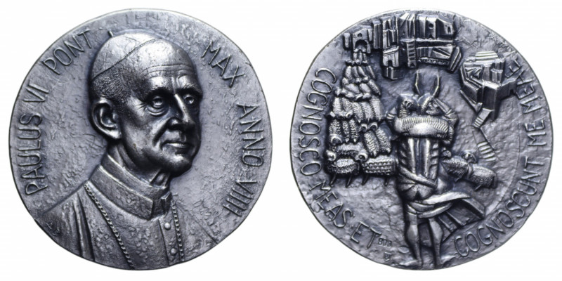 VATICANO PAOLO VI (1963-1978) MEDAGLIA ANNUALE AN. IX AG. 55,39 GR. GR. 45,5 MM....