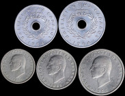 GREECE: Mixed lot of 5 coins composed of 50 Lepta (1962), 1 Drachma (1962), 2 Drachmas (1962), 10 Lepta (1964) & 20 Lepta (1964). (Hellas 191+196+200+...