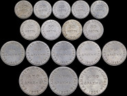 GREECE: Lot of 17 coins composed of 5x 20 Lepta (1926), 4x 50 Lepta (1926), 5x 1 Drachma (1926) & 3x 2 Drachmas (1926) in copper-nickel with head of G...