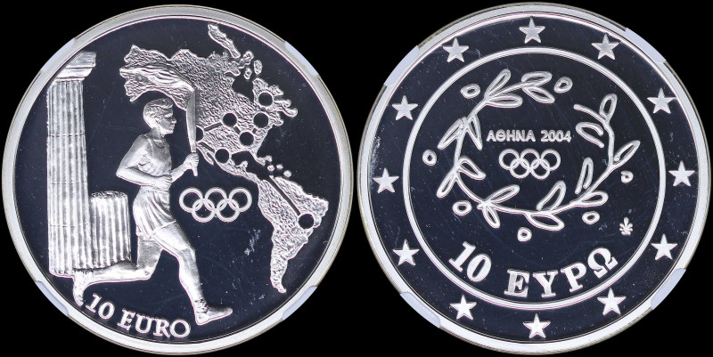 GREECE: 10 Euro (2004) in silver (0,925) commemorating the Athens Olympics / par...