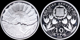 GREECE: 10 Euro (2006) in silver (0,925) commemorating the Mount Olympus national park / Dion. Inside its official case with CoA with no "00638". (Hel...