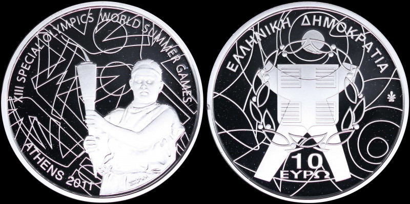 GREECE: 10 Euro (2011) in silver (0,925) commemorating the XIII Special Olympics...