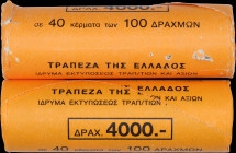 GREECE: Lot composed of two rolls of which the first contains 40x 100 Drachmas of 1998 (bearing basketball players on obverse) and the second 40x 100 ...