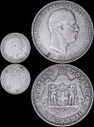 GREECE: Lot of Crete 1901 composed of 50 Lepta & 5 Drachmas both in silver with head of Prince George facing right and inscription "ΠΡΙΓΚΗΨ ΓΕΩΡΓΙΟΣ Τ...