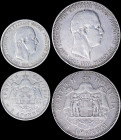 GREECE: Lot of Crete 1901 composed of 2 Drachmas & 5 Drachmas both in silver with head of Prince George facing right and inscription "ΠΡΙΓΚΗΨ ΓΕΩΡΓΙΟΣ...