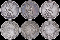 GREECE: 3x 30 new Obols (1834., 1851. & 1852) in silver with value within wreath and inscription "ΙΟΝΙΚΟΝ ΚΡΑΤΟΣ". Seated Britannia on reverse. Withou...