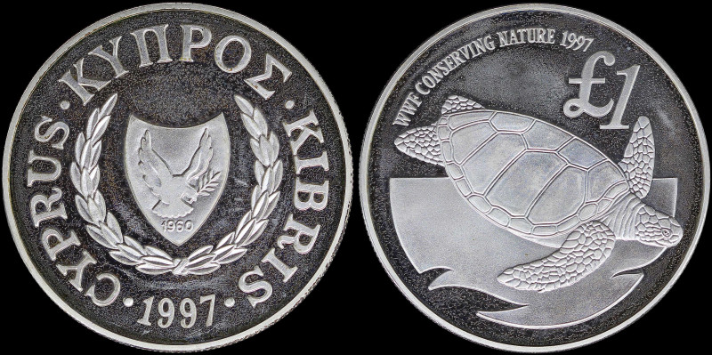 CYPRUS: 1 Pound (1997) in silver (0,925) commemorating the World Wildlife Fund-C...