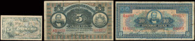 GREECE: Lot from National Bank of Greece composed of 1 Drachma (Law 21.12.1885 / ND 1895 issue), 5 Drachmas (2.8.1916) & 10 Drachmas (15.7.1926). (Hel...