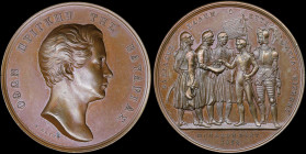 GREECE: Bronze medal {1832 (1836)} from the collection of medals that were engraved by Konrad Lange. Prince Otto on obverse. The three ambassadors of ...