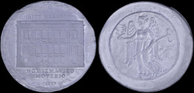 GREECE: Medal pattern made of lead commemorating the Athens Numismatic Museum (2003). Nike carrying laurel wreath in left hand and trident in right on...