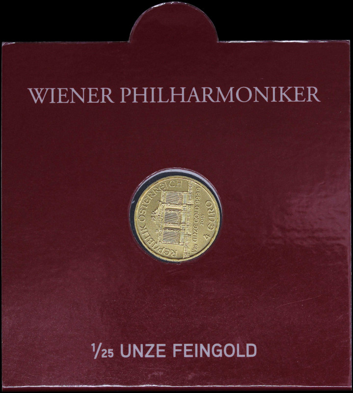 AUSTRIA: 4 Euro (2015) in gold (0,999) (1/25oz) commemorating the Vienna Philhar...