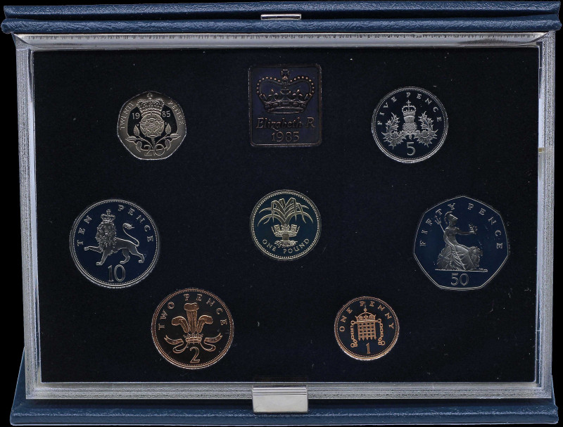 GREAT BRITAIN: Proof coin set (1985) of 7 pieces composed of 1 Penny, 2, 5, 10, ...