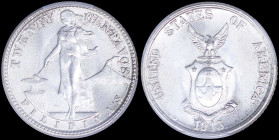 PHILIPPINES / U.S. ADMINISTRATION: 20 Centavos (1945 D) in silver (0,750) with female standing beside hammer and anvil. Eagle with wings open above sh...