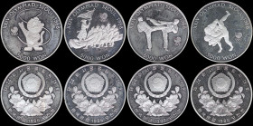 SOUTH KOREA: Mixed lot of 4 coins of the 1988 Olympics series composed of 2x 5000 Won (1986), 5000 Won (1987) & 5000 Won (1988) in silver (0,925). (KM...