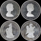 TURKS & CAICOS ISLANDS: Lot of 2 coins composed of 2x 25 Crowns (1978) in silver (0,925) commemorating the 25th Anniversary of the Coronation of Queen...